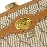 Christian Dior Beige Honeycomb Coin Case Wallet