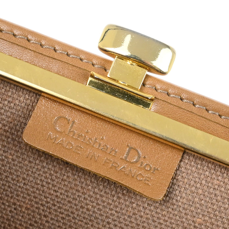 Christian Dior Beige Honeycomb Coin Case Wallet