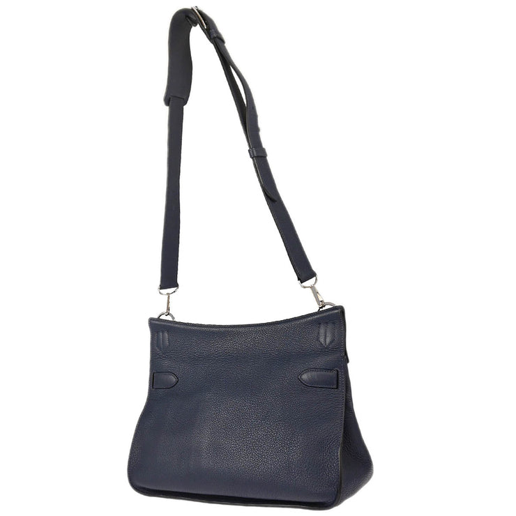 Hermes 2009 Blue Navy Taurillon Clemence Jypsiere 31 Shoulder Bag