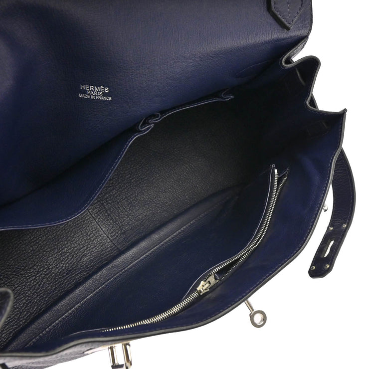 Hermes 2009 Blue Navy Taurillon Clemence Jypsiere 31 Shoulder Bag