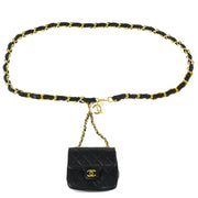 Chanel Black Lambskin Classic Flap Micro Bum Belt Bag