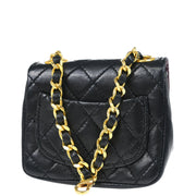 Chanel Black Lambskin Classic Flap Micro Bum Belt Bag