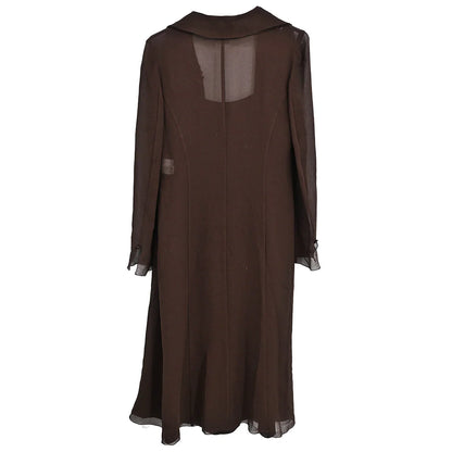 Chanel 1997 Setup Suit Blouse Sleeveless Dress Brown