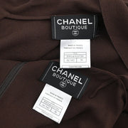 Chanel 1997 Setup Suit Blouse Sleeveless Dress Brown