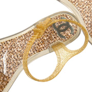 Chanel * Clear Gold Shoes Sandals #37