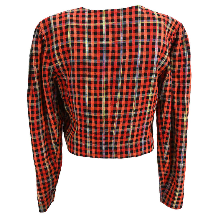 Yves Saint Laurent Collarless Jacket Red #M