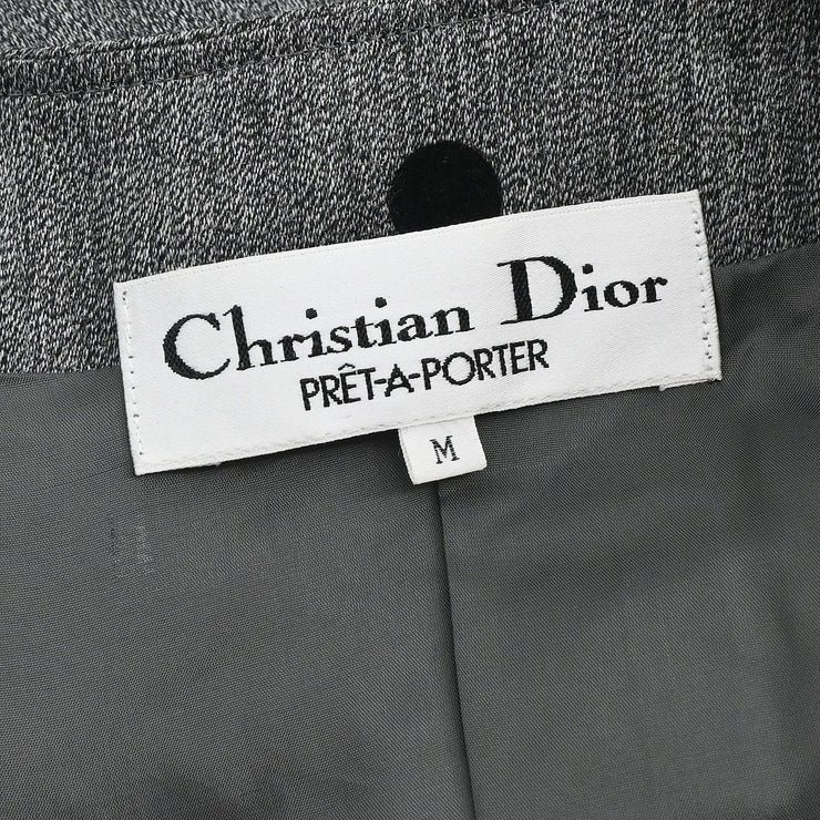 Christian Dior Setup Suit Jacket Skirt Gray #M