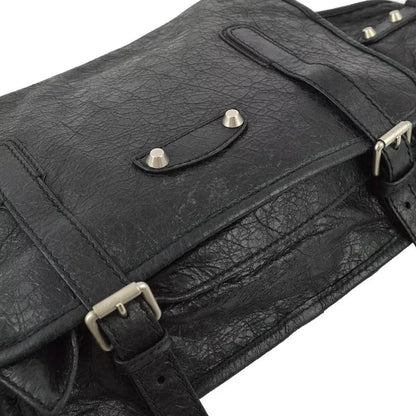 Balenciaga Black Sheepskin Belt Bum Bag
