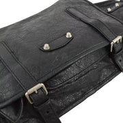 Balenciaga Black Sheepskin Belt Bum Bag