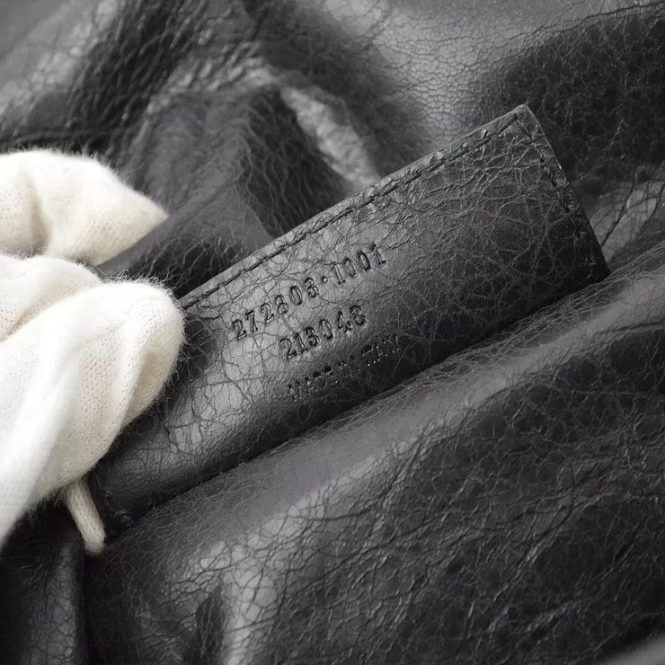 Balenciaga Black Sheepskin Belt Bum Bag