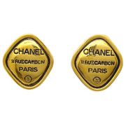 Chanel Rhombus Earrings Clip-On Gold 2441