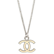 Chanel CC Chain Necklace Pendant Silver 07V