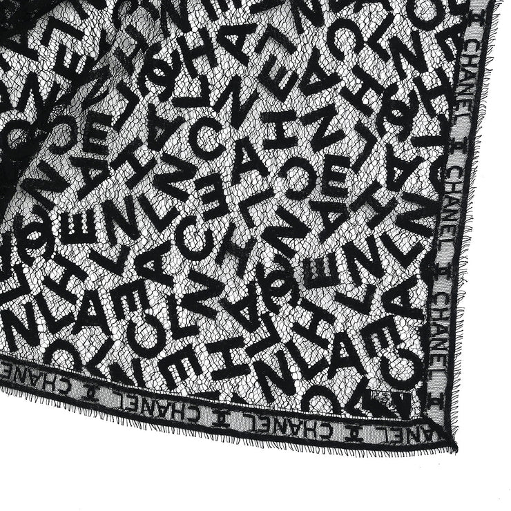 Chanel * Scarf Lace Black Small Good