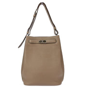 Hermes 2009 Etoupe Gray Taurillon Clemence So Kelly 22 Shoulder Bag