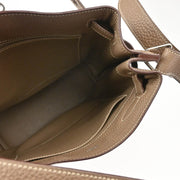 Hermes 2009 Etoupe Gray Taurillon Clemence So Kelly 22 Shoulder Bag