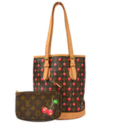 Louis Vuitton Monogram Cherry Bucket PM Tote Handbag M95012