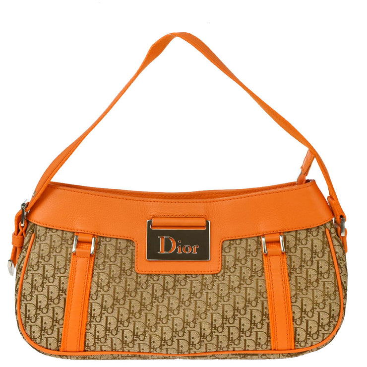 Christian Dior 2005 Brown Orange Trotter Street Chic Handbag