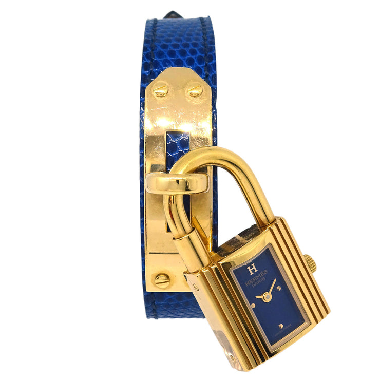 Hermes Kelly Watch Quartz Watch Blue Lizard