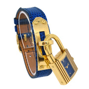 Hermes Kelly Watch Quartz Watch Blue Lizard