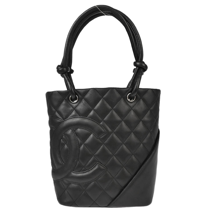 Chanel 2003-2004 Black Calfskin Cambon Ligne Tote Handbag