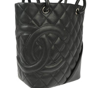 Chanel 2003-2004 Black Calfskin Cambon Ligne Tote Handbag