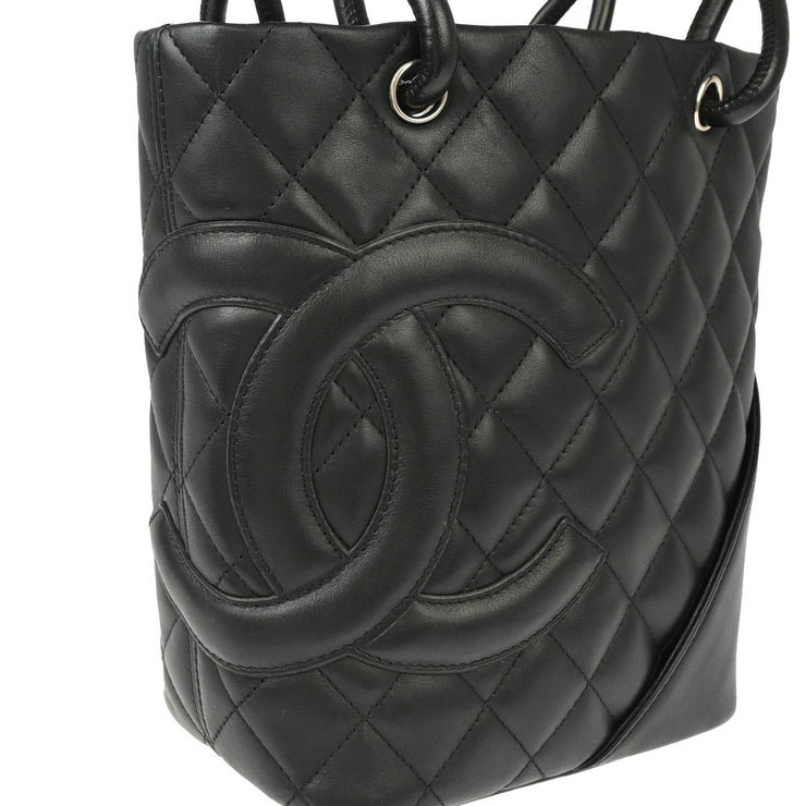 Chanel 2003-2004 Black Calfskin Cambon Ligne Tote Handbag