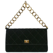 Chanel 2001-2003 Black Velours Chain Handbag