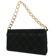 Chanel 2001-2003 Black Velours Chain Handbag