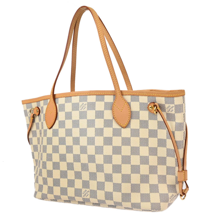 Louis Vuitton 2009 Damier Azur Neverfull PM Tote Handbag N51110