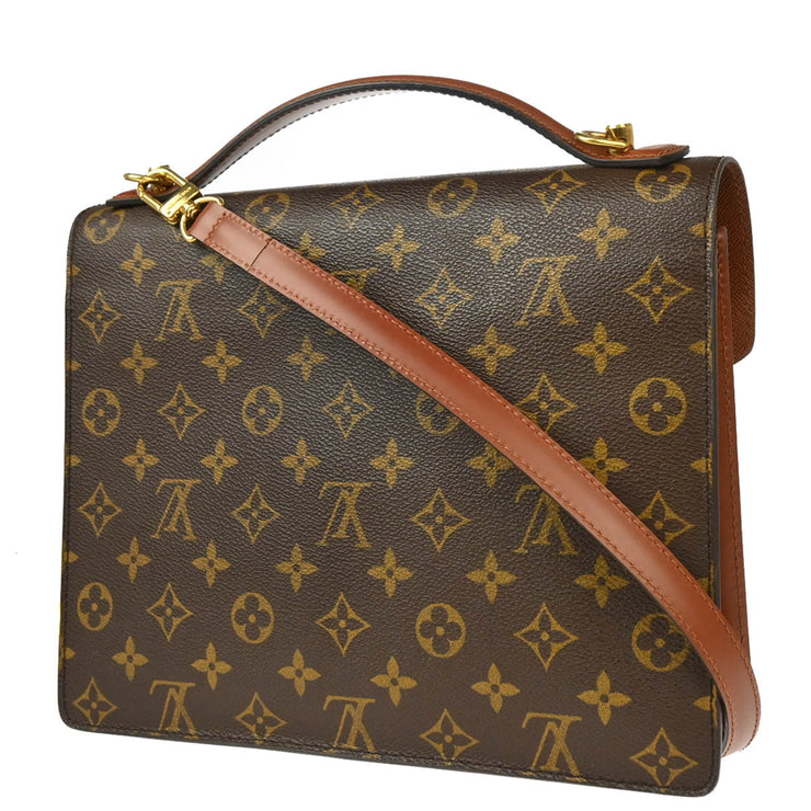 Louis Vuitton 2002 Monogram Monceau 28 Business 2way Shoulder Handbag M51185