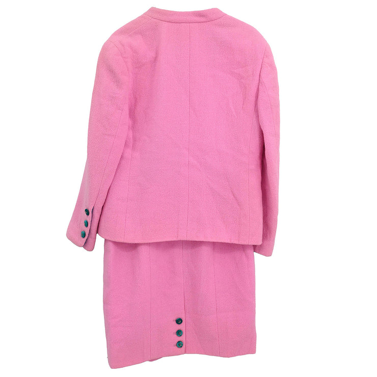 Chanel 1996 Setup Suit Jacket Skirt Pink #42