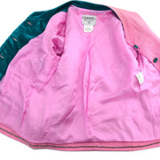 Chanel 1996 Setup Suit Jacket Skirt Pink #42