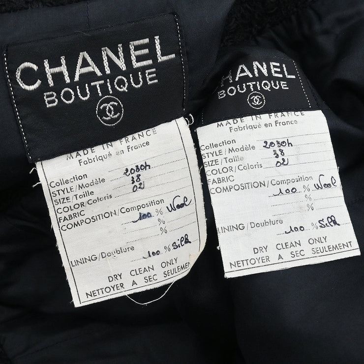 Chanel Setup Suit Jacket Skirt Black #38