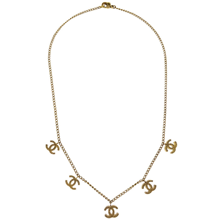 Chanel CC Charm Gold Chain Pendant Necklace 03P