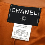 Chanel 2001 Zip Up Leather Jacket Brown #40