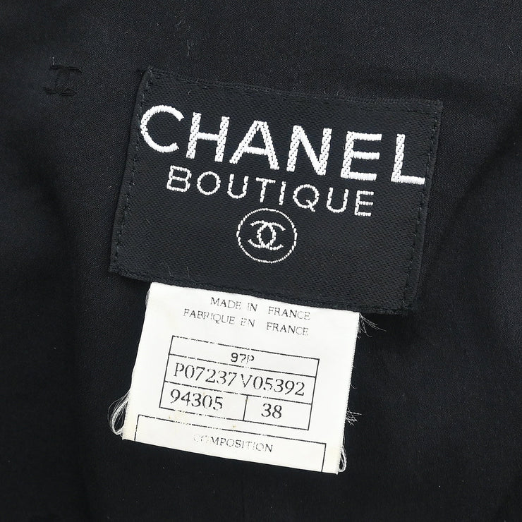 Chanel 1997 Single Breasted Jacket Black #38