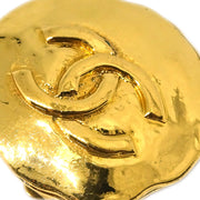 Chanel Gold Button Earrings Clip-On 93P