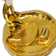 Chanel Gold Button Earrings Clip-On 93P