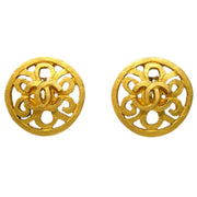 Chanel 1995 Button Earrings Clip-On Gold 95P