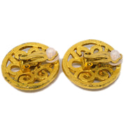 Chanel 1995 Button Earrings Clip-On Gold 95P