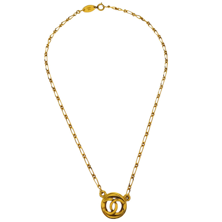 Chanel Medallion Pendant Necklace Gold 1983