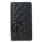 Chanel 2009-2010 Black Calfskin Cambon Ligne Long Wallet