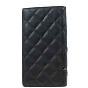 Chanel 2009-2010 Black Calfskin Cambon Ligne Long Wallet