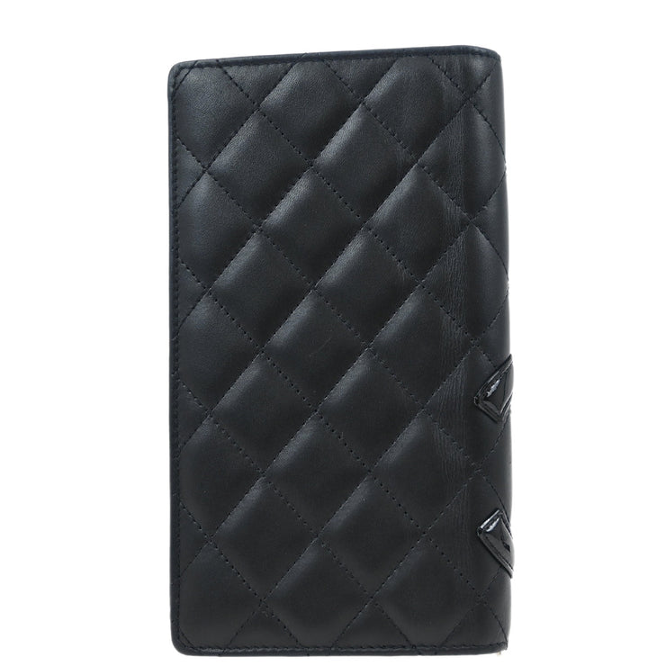 Chanel 2009-2010 Black Calfskin Cambon Ligne Long Wallet