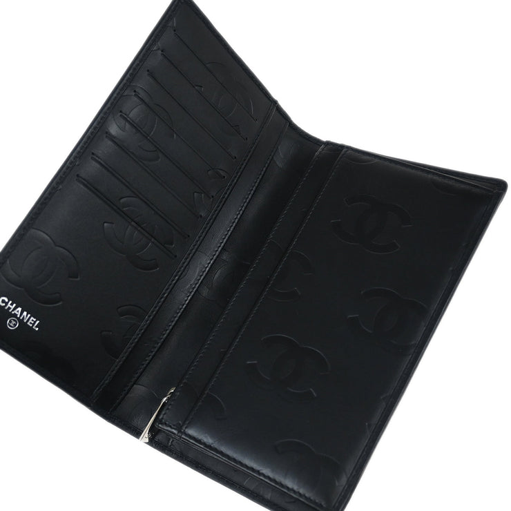 Chanel 2009-2010 Black Calfskin Cambon Ligne Long Wallet