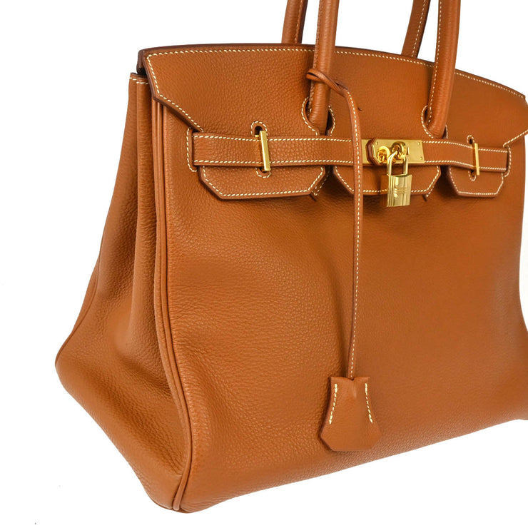 Hermes 2001 Gold Togo Birkin 35 Handbag