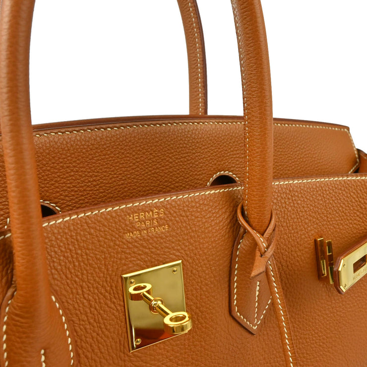 Hermes 2001 Gold Togo Birkin 35 Handbag