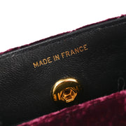 Chanel 1989-1991 Bordeaux Velvet Single Chain Shoulder Bag