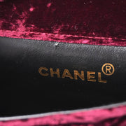 Chanel 1989-1991 Bordeaux Velvet Single Chain Shoulder Bag