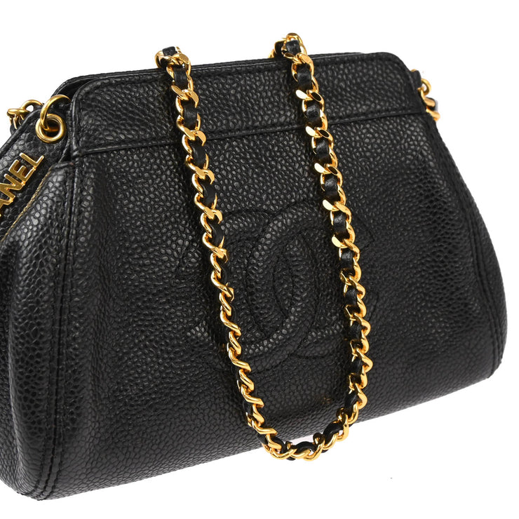 Chanel 1997-1999 Black Caviar Shoulder Bag